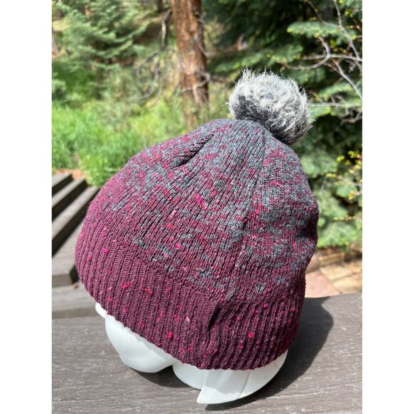 Outdoor Research Effie Primaloft Wool Cashmere Blend Purple Beanie Pom Pom Hat - Picture 3 of 8